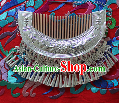 Traditional Miao Ethnic Silver Comb Headpieces