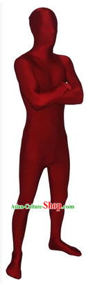 Dark Red Stage Performance Bodysuit Lycra Spandex Dance Costume