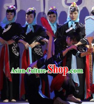 National Minority Black Group Dancing Costumes for Women