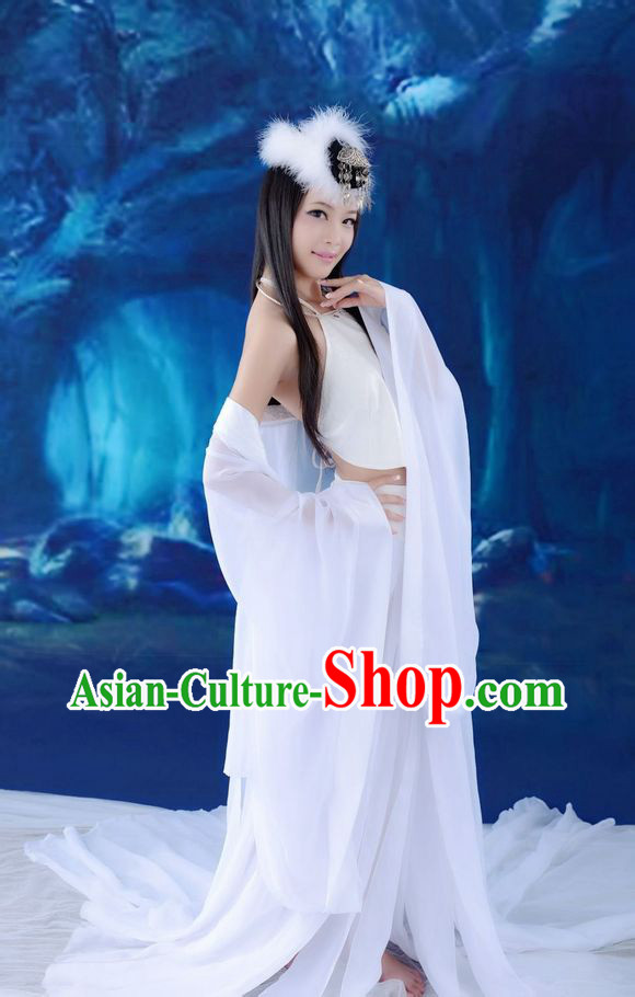 Ancient Chinese White Hanfu Clothes for Women