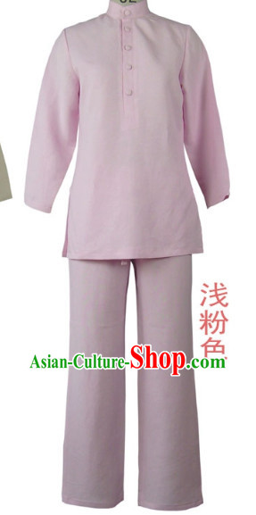 Top Comfortable Pink Meditation Yoga Tea-making Kung Fu School Suits