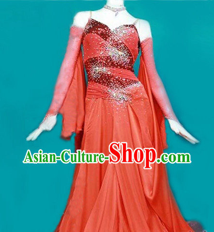 Special Custom Make Top Red Waltz Dancing Competition Costume for Women