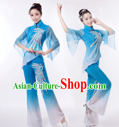 Traditional Chinese Phoenix Dancing Clothes and Hair Accessories