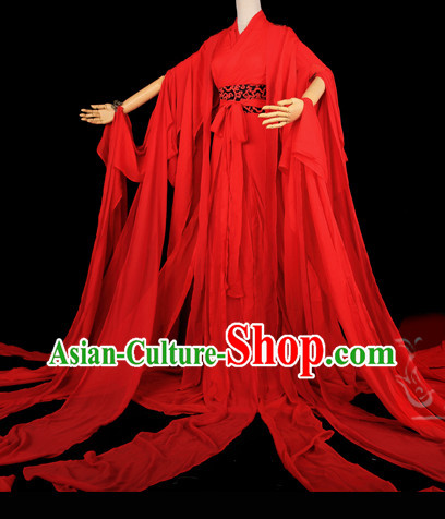 Ancient Chinese Red Classical Wedding Clothes Complete Set for Women