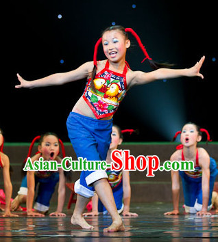 Primary School Students Folk Dancing Costumes for Kids