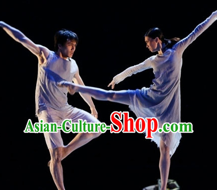 Adult Size Grey Color Modern Dance Costumes Two Complete Sets