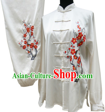Top Silk Plum Blossom Kung Fu Outfit