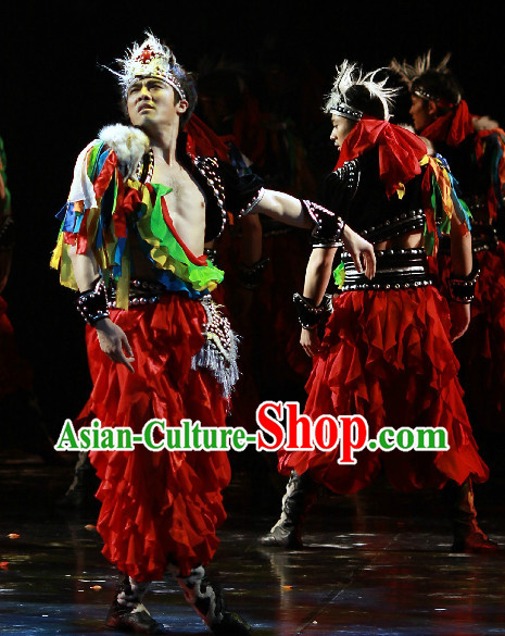 Professional Stage Performance Mongolian Dance Costumes and Hat for Men