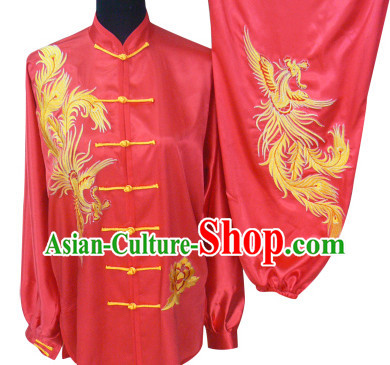 Beijing Sport University Red Phoenix Embroidery Tai Chi Suit