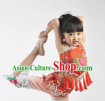 Chinese Children Fan Dance Suit