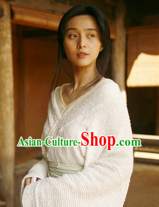 Chinese Classical White Han Dress Complete Set