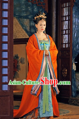 Chinese Tang Dynasty Princess Clothes online and Headwear Complete Set