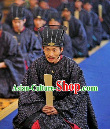 Asian Tang Official Clothes and Hat Complete Set
