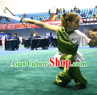 Top Martial Arts Kung Fu Competition Silk Uniform