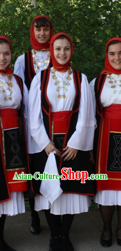 Girls Greek Dance Costume Complete Set