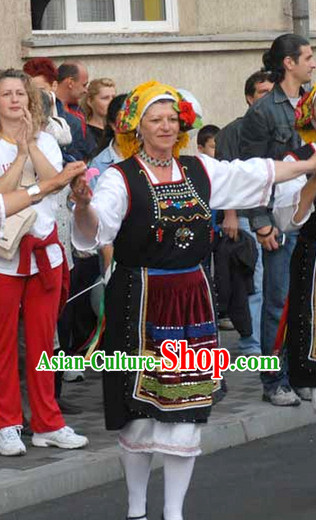 Female Folk Greek Dance Costumes Complete Set