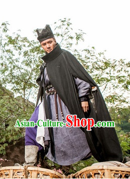 Chinese Ancient Swordman Mantle, Costume and Hat Complete Set