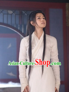 Chinese White Traditional Clothing for Ladies