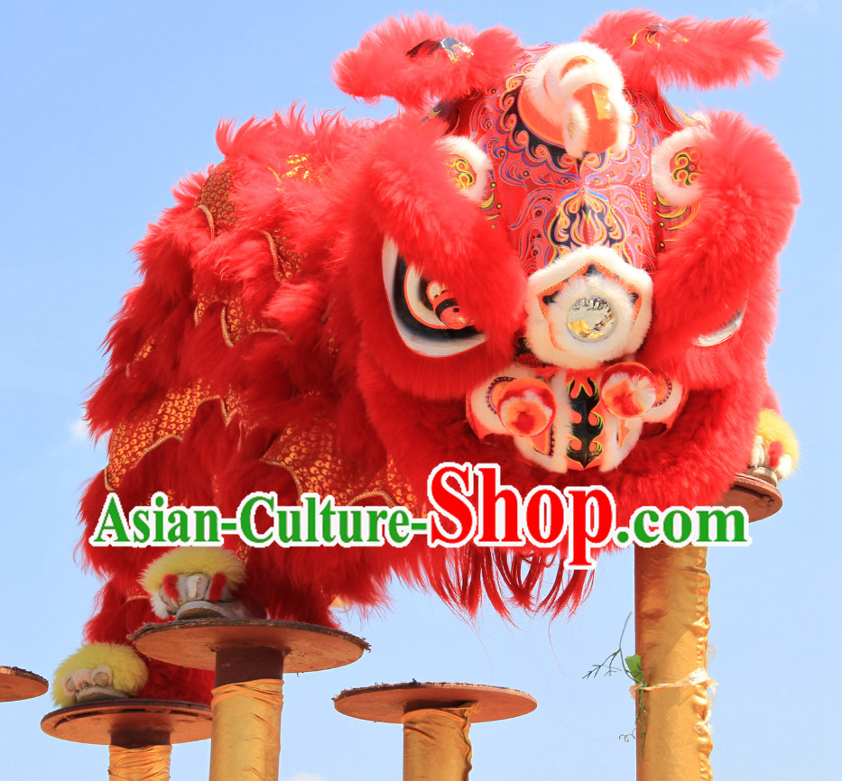 Top Red Southern Fo Shan Lion Dance Equipments Complete Set