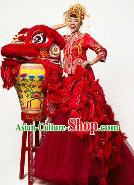 Asian Chinese Lion Dance Clothes