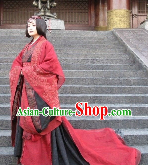 China Ancient Han Princess Costumes with Long Tail
