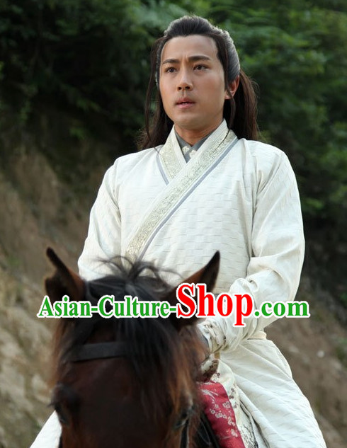 Traditional Chinese White Classical Hanfu Dress for Men