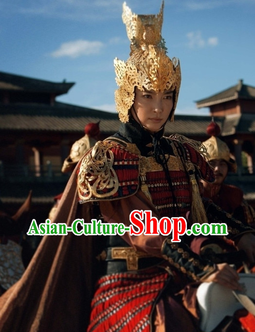 Chinese Female Knight Heroine Armor Helmet Suit Complete Set