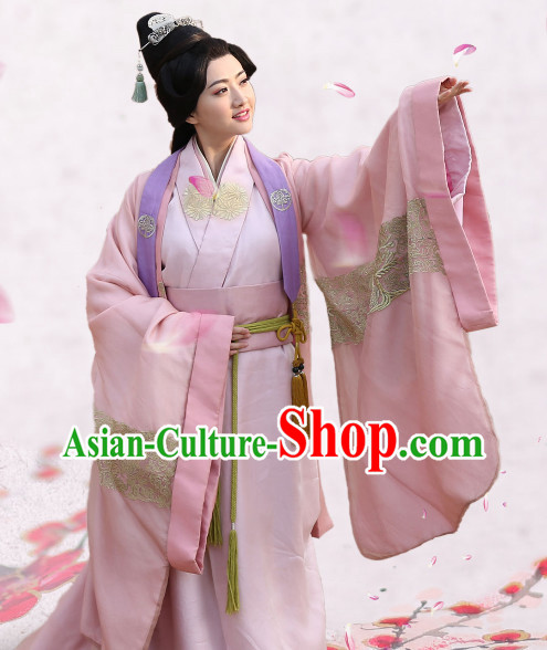Chinese Traditional Princess Dresses and Hair Accessories Complete Set