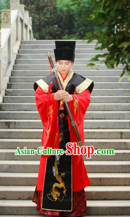 China Ancient Secretary Costumes Complete Set for Men