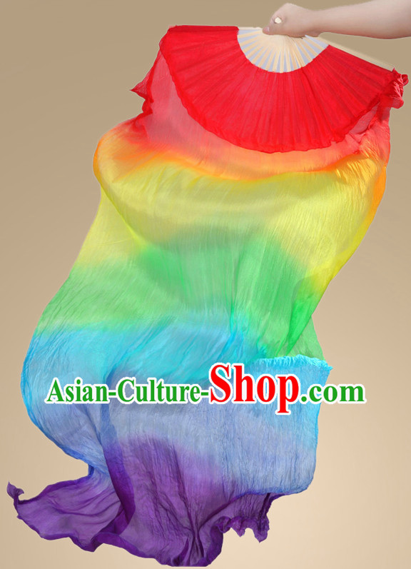 71 Inches Long Pure Silk Fan Veils