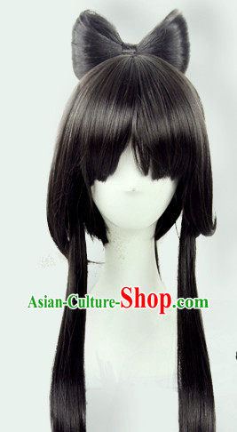 Cute Cosplay Princess Butterfly Style Long Black Wig