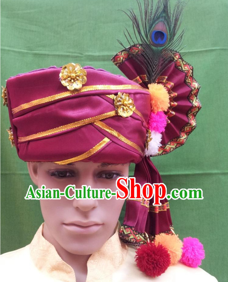 Asian Thailand Traditional Peacock Headwear for Men