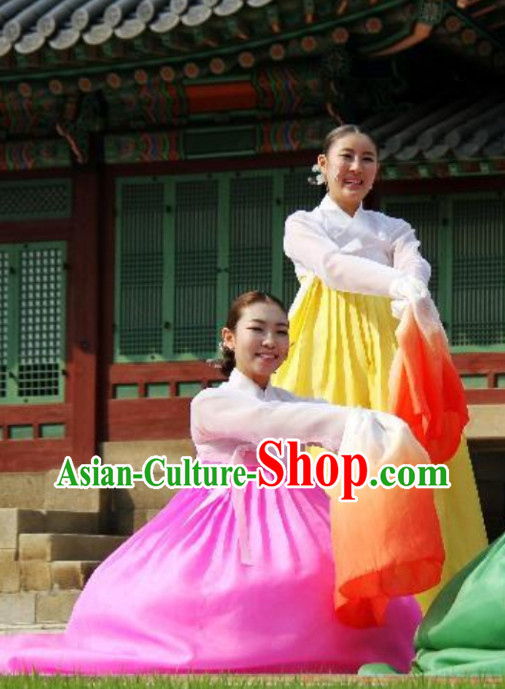 Color Change Transition Korean Long Sleeves Clasical Dancing Costumes for Women