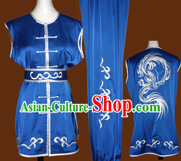 Blue Southern Fist Nanquan Sleeveless Wushu Uniforms