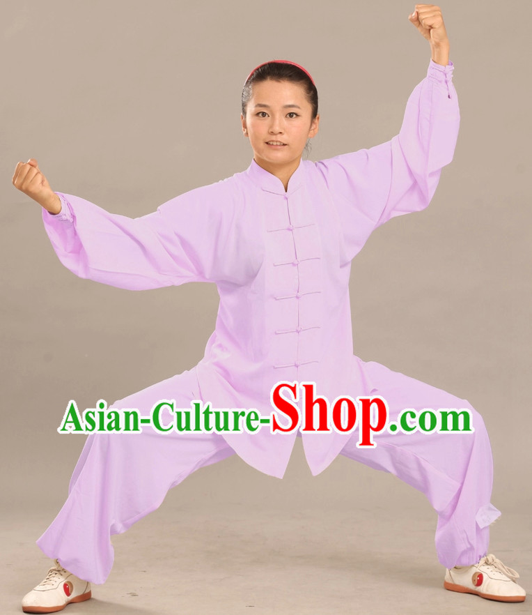 Blue Long Sleeves Flax Martial Arts Uniforms