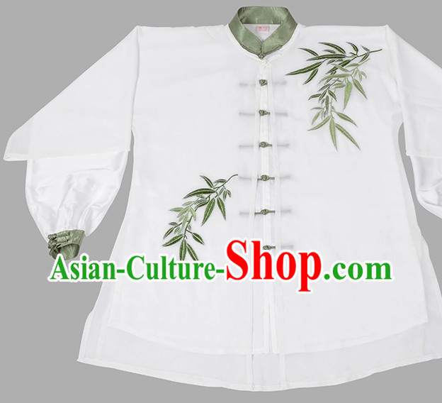 Long Sleeves Bamboo Embroidery Tai Chi Chuan Tai Chi Pants Tai Chi Outfit