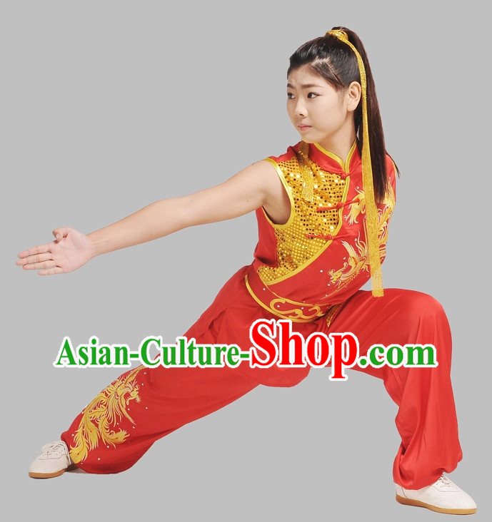Top China Red Dragon Embroidery Martial Arts Suit