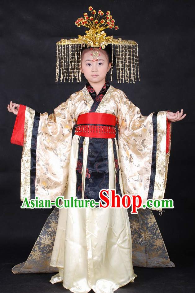 Chinese Empress Hanfu Suit Carnival Costumes Dance Costumes Traditional Costumes for Kids