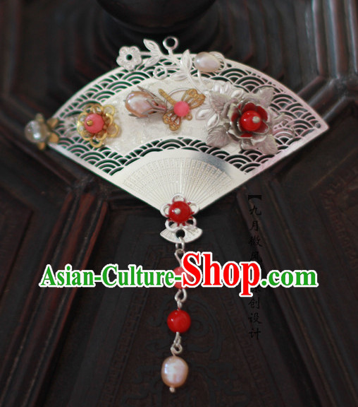 Chinese Fan Shape Traditional Handmade Hair Accessories Comb Fascinators Headbands Bridal Headpieces