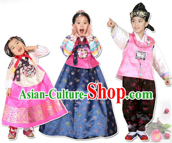 Top Traditional Korean Kids Fashion Kids Apparel Birthday Baby Clothes Three Sets