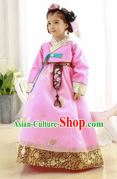 Top Korean Traditional Custom Made Birthday Princess Hanbok Complete Set for Girls