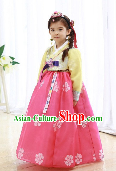 Top Korean Traditional Custom Made Birthday Hanbok Complete Set for Girls