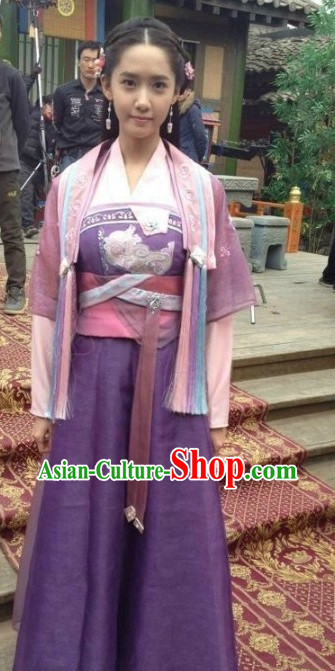 Chinese Teenager Traditional Costumes and Hair Accessories Asia Fashion Halloween Ancient China