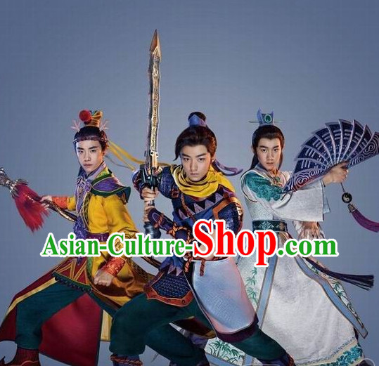 Asian Fashion Traditional Chinese Knight Fan Costume for Men (the right one)