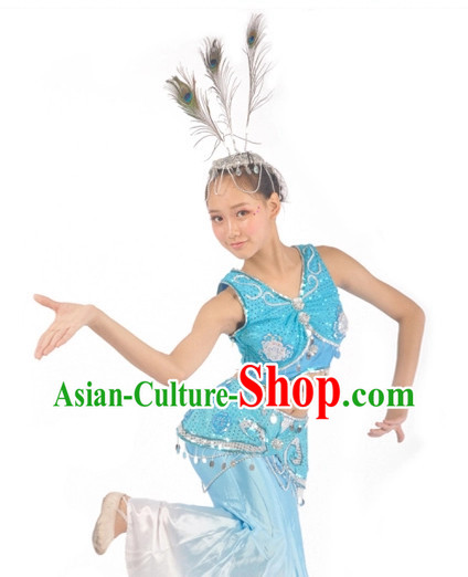 China Shop Chinese Peacock Dance Costumes Dancewear Complete Set for Women