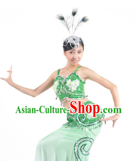 China Shop Chinese Peacock Dancing Costumes Girls Dancewear for Women