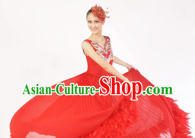 China Shop Chinese Red Dance Attire for Women