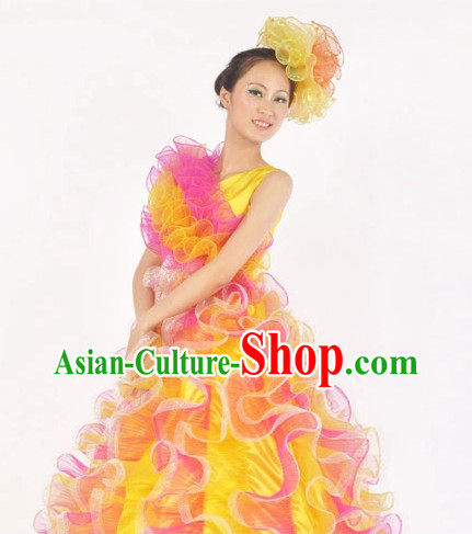 China Shop Chinese Yellow Dance Attire for Women