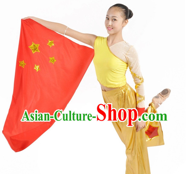 Custom Made Chinese Flag Dance Costumes for Teenagers