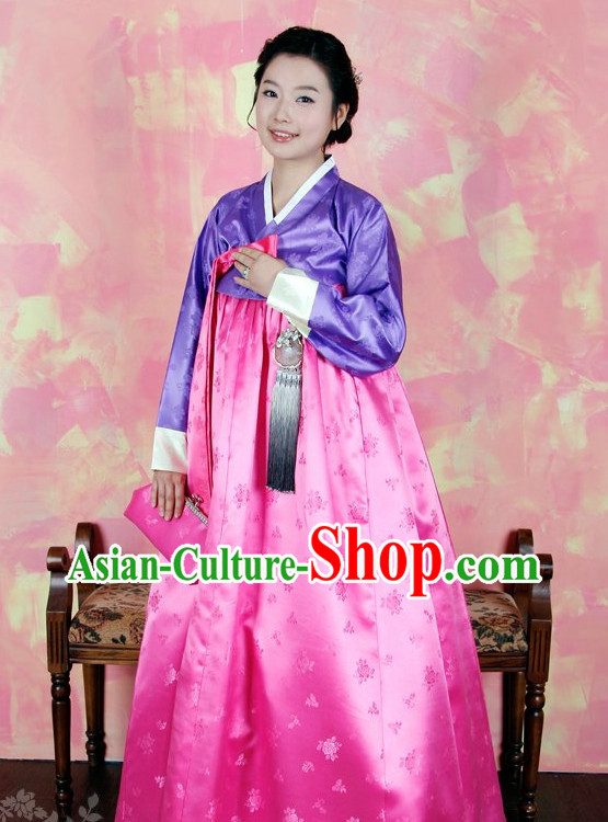 Traditional Korean Lady Hanbok Clothes Complete Set